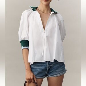 NWT Anthropologie Maeve Sporty Henley Swing Women's Top - XL